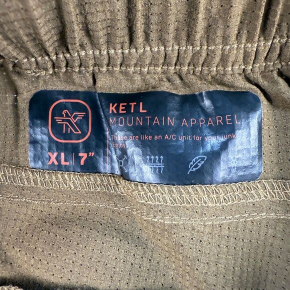 KETL Mountain Apparel Shorts XL Vent Lightweight Active Shorts 7" Inseam Brown - Picture 6 of 12